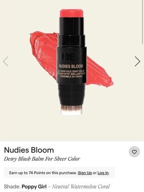 NUDESTIX Nudies Bloom Dewy Blush Balm - Poppy Girl Coral-Red
